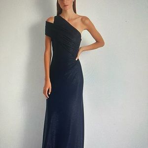 Ralph Lauren foiled one shoulder gown